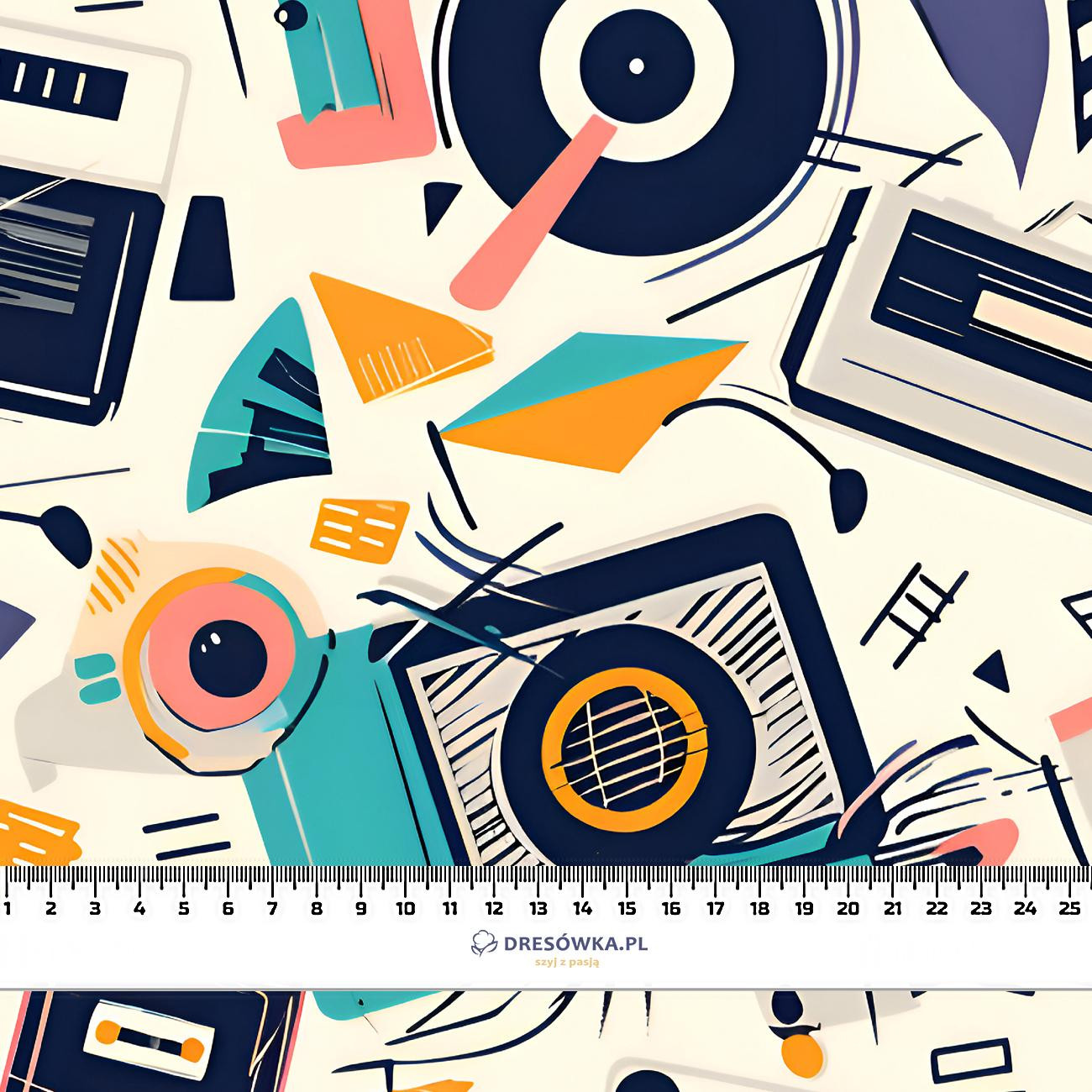 RETRO MUSIC - Baumwoll Webware