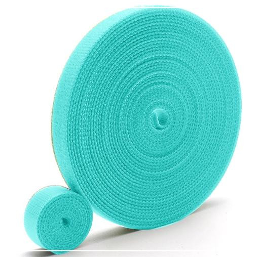 Klettverschluss Breite 20mm weiß, komplett - aqua