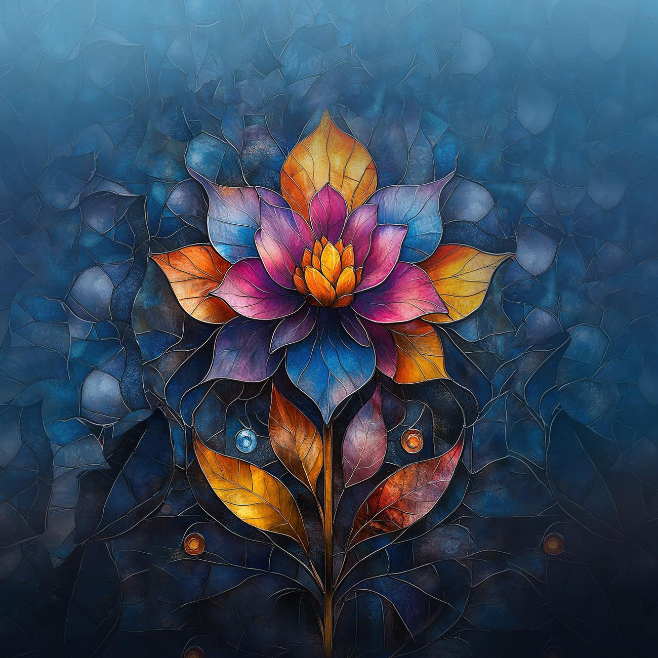 STAINED GLASS WZ.4 - Paneel (75cm x 80cm) Sommersweat mit Elastan ITY