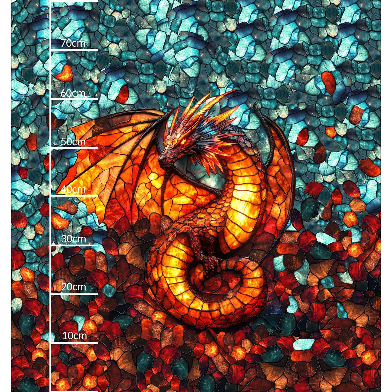 STAINED GLASS WZ.5 - Paneel (75cm x 80cm) leichte Maschenware angeraut