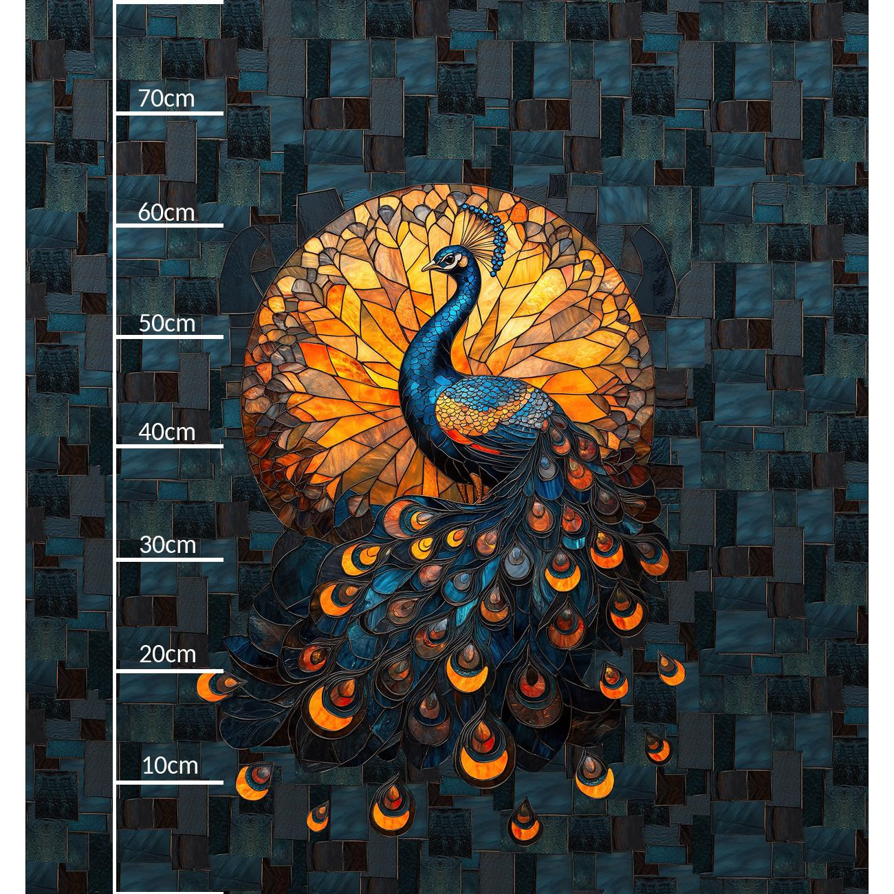 STAINED GLASS WZ.9 - Paneel (75cm x 80cm) leichte Maschenware angeraut