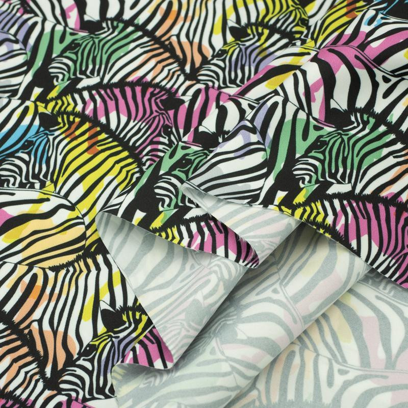 47cm REGENBOGEN ZEBRAS Mst. 2 - schnelltrocknende Webware