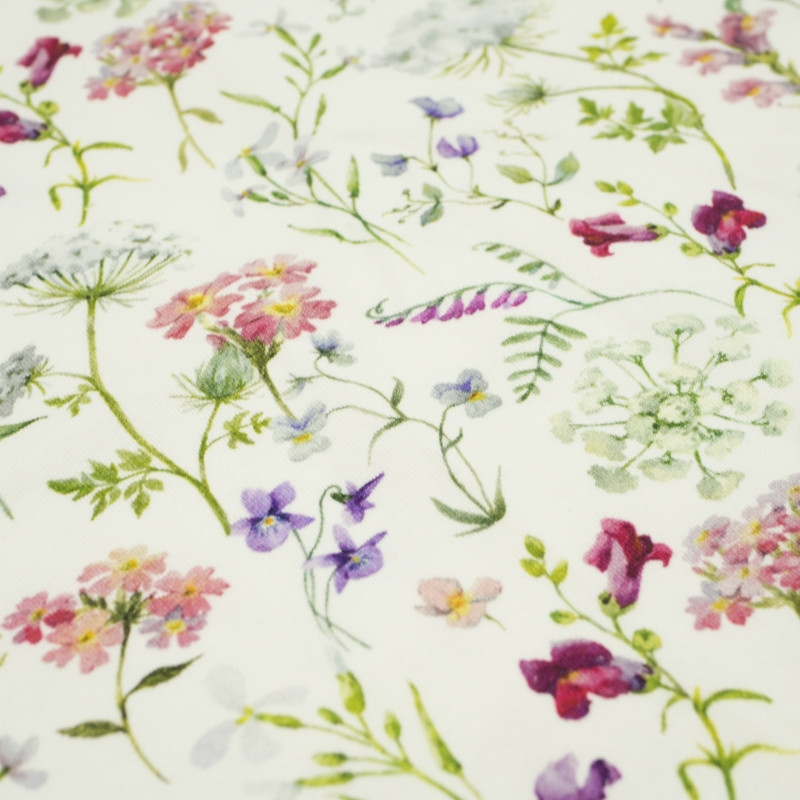 PASTELL BLUMEN - bio single jerset mit Elastan TE210 Sommersweat