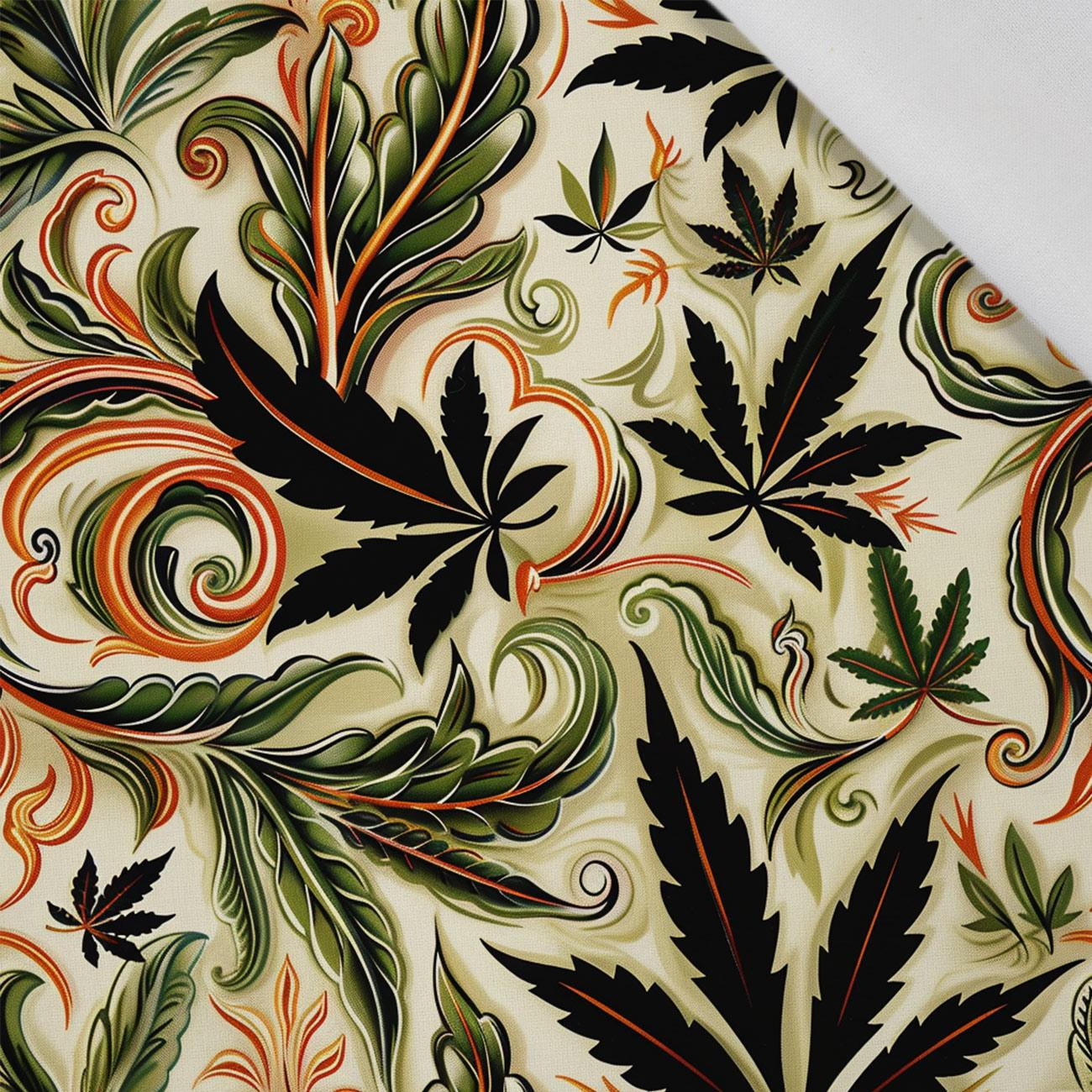 Hemp leaves WZ. 5 - Baumwoll Webware