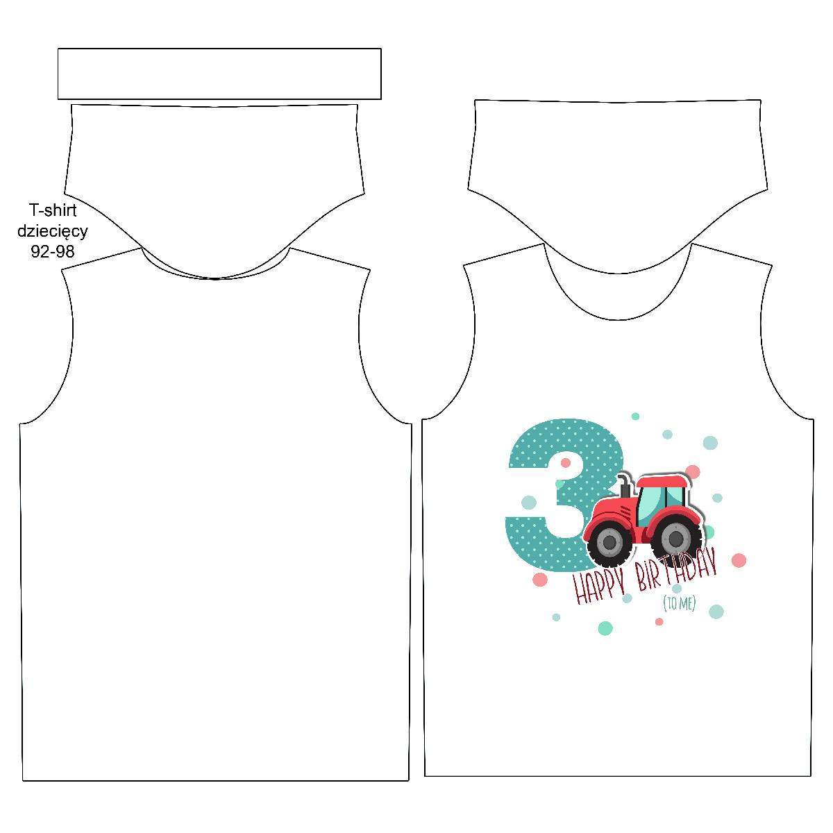 KINDER T-SHIRT-  3. GEBURTSTAG / TRAKTOR  - Single Jersey