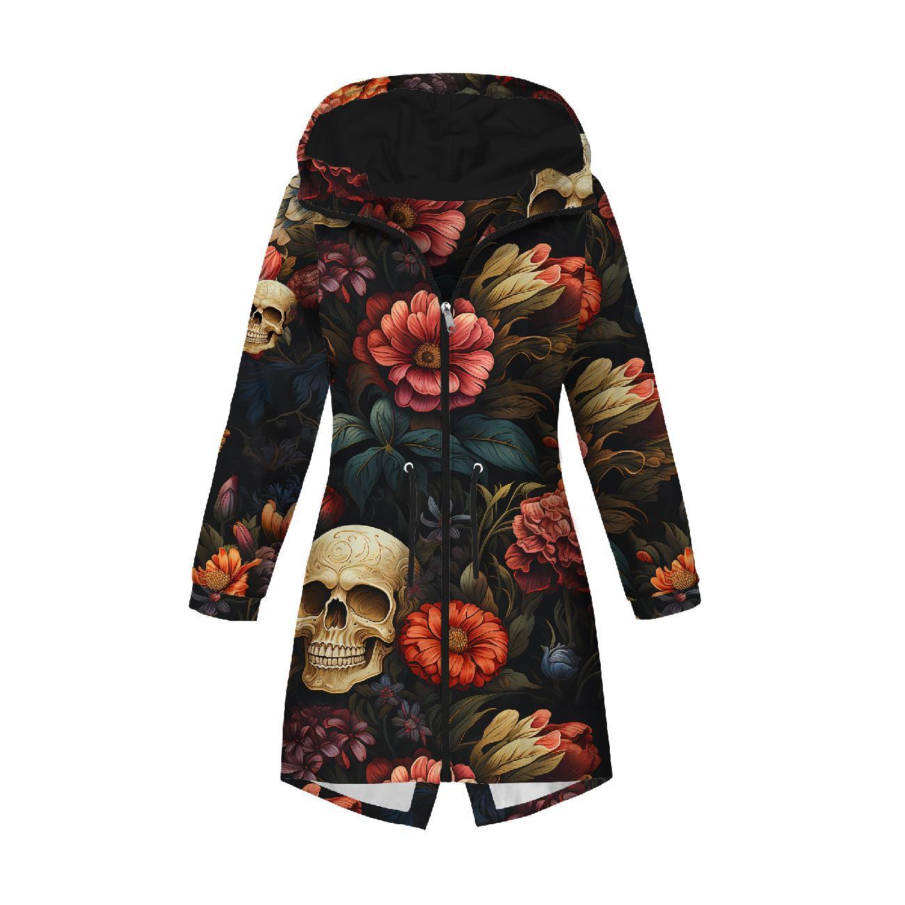 DAMENPARKA (ANNA) - FLOWERS AND SKULL - Nähset