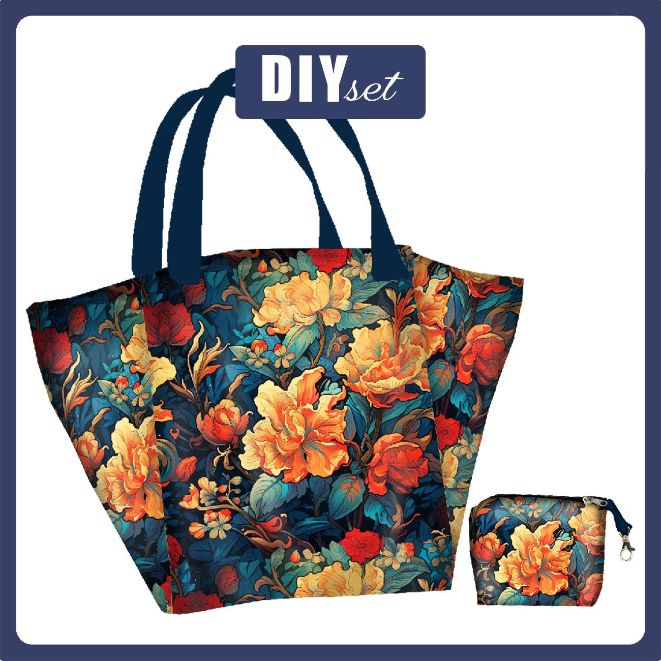 XL Tasche mit Utensilientasche 2 in 1 - VINTAGE CHINESE FLOWER MS. 4 - Nähset