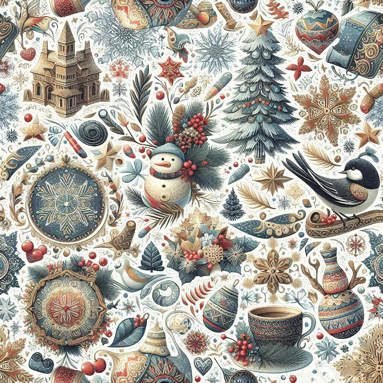 Vintage Christmas wz.22 - Wintersweat angeraut mit Elastan ITY