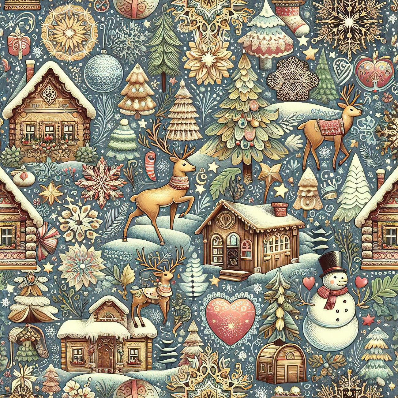 Vintage Christmas wz.23 - Wintersweat angeraut mit Elastan ITY
