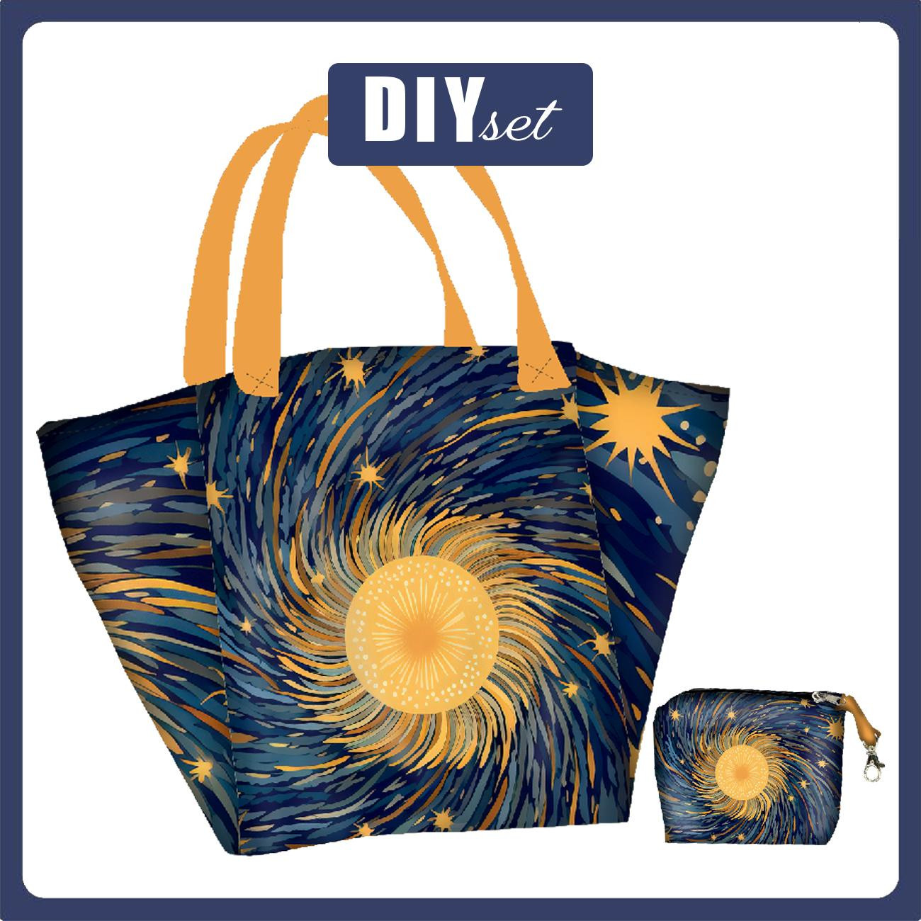 XL Tasche mit Utensilientasche 2 in 1 - WATERCOLOR GALAXY - Nähset