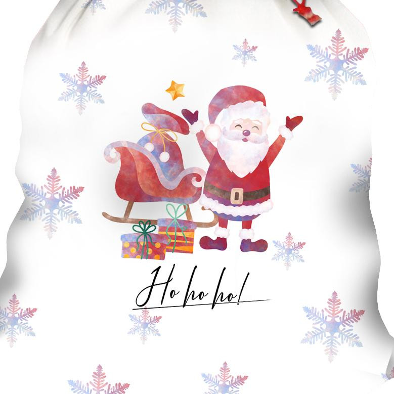 FRÖHLICHER WEIHNACHTSMANN / ho ho ho (WEIHNACHTSFREUNDE) - Baumwoll Webware Panel / Größe nach Wahl