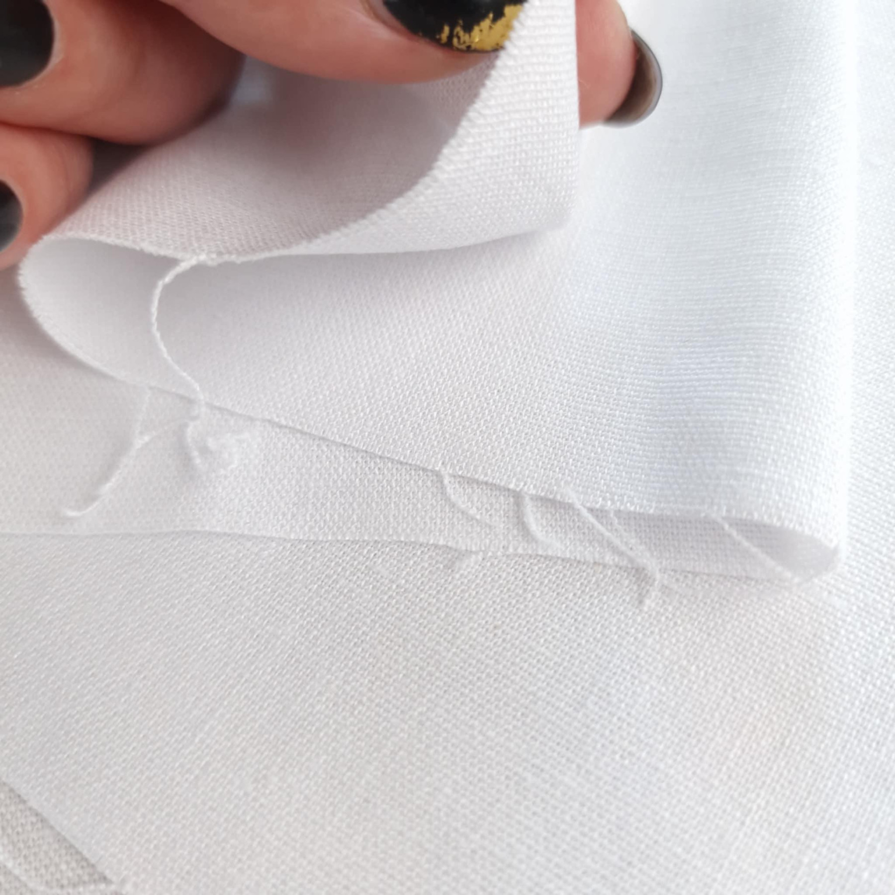 Leinengewebe mit Elasthan - WHITE