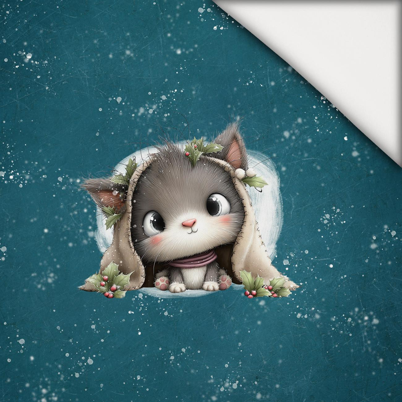 WINTER ANIMALS wz.19 - Paneel (60cm x 50cm) leichte Maschenware angeraut