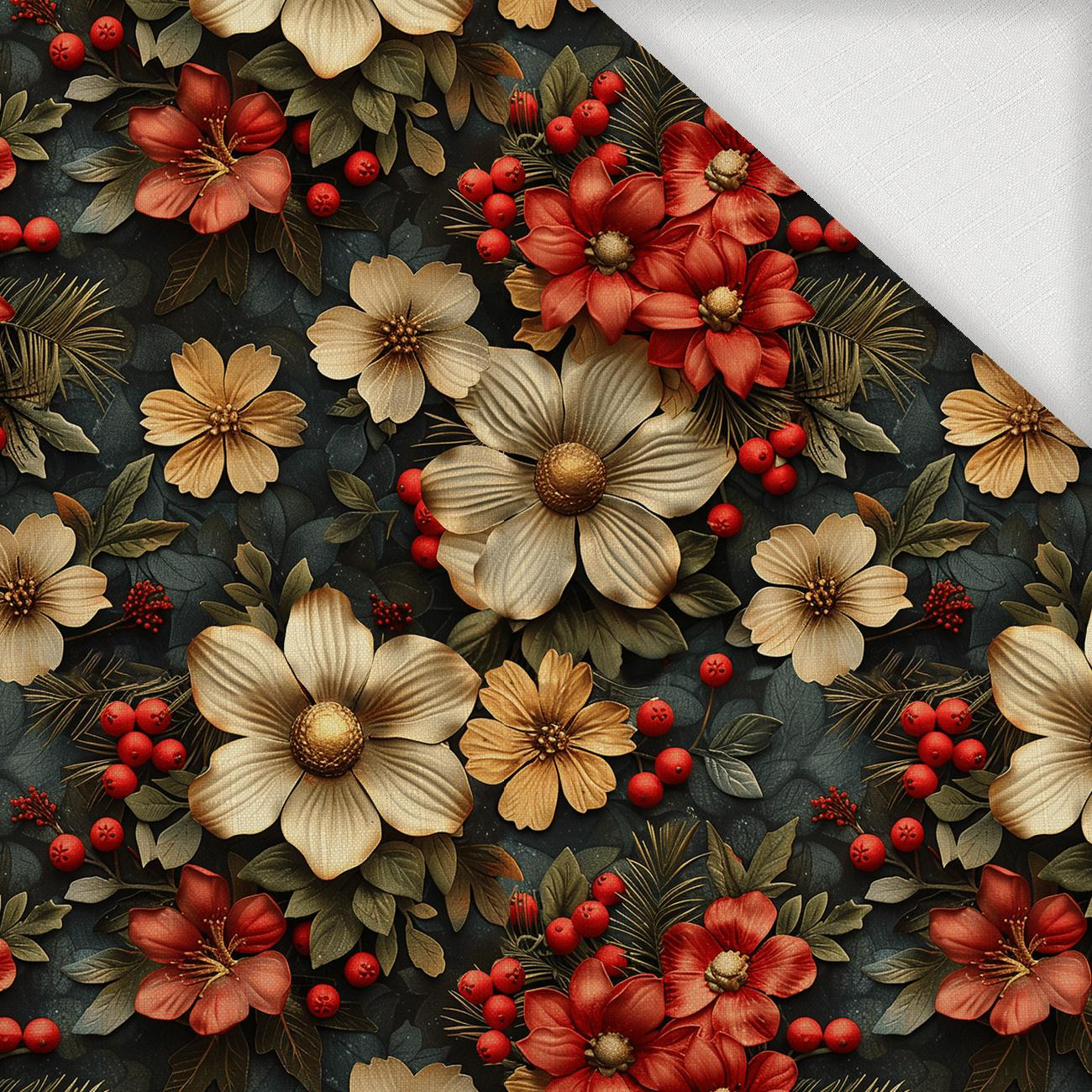 WINTER FLOWERS WZ.17 - Webware für Tischdecken