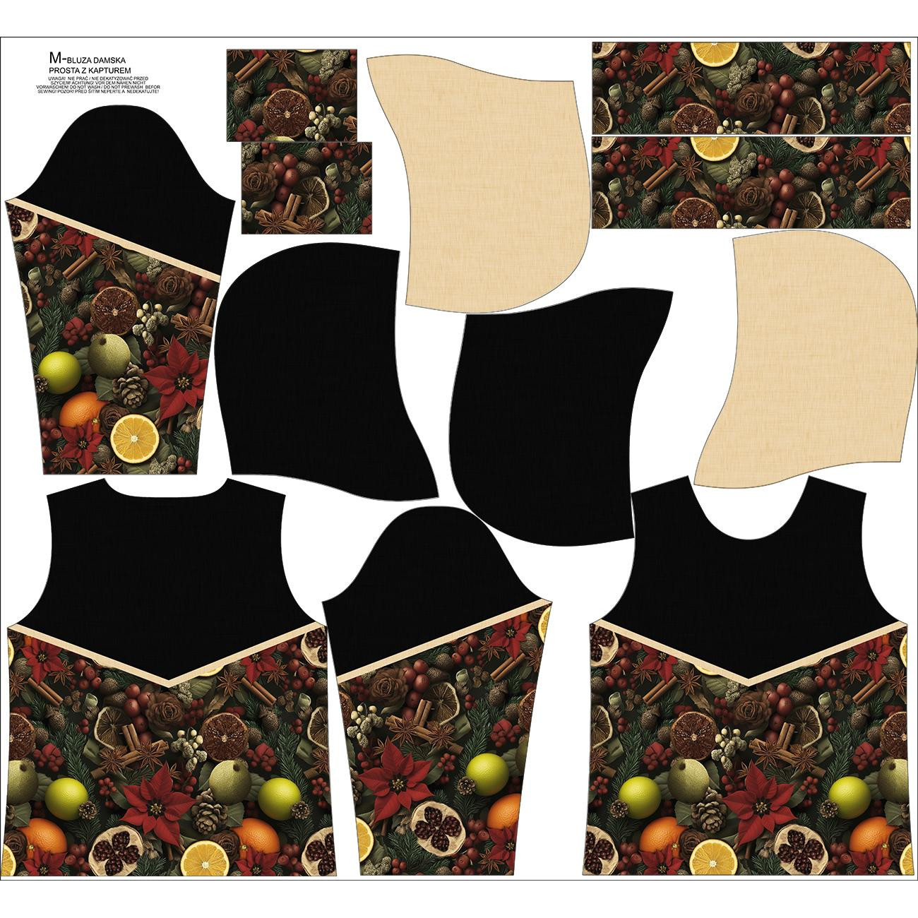 CLASSIC DAMEN HOODIE (POLA) - WINTER FLOWERS M.19 - Nähset