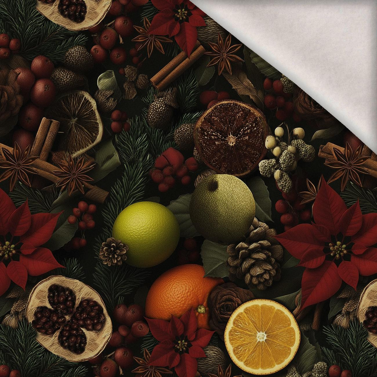 WINTER FLOWERS WZ.19 - Wintersweat angeraut mit Elastan ITY