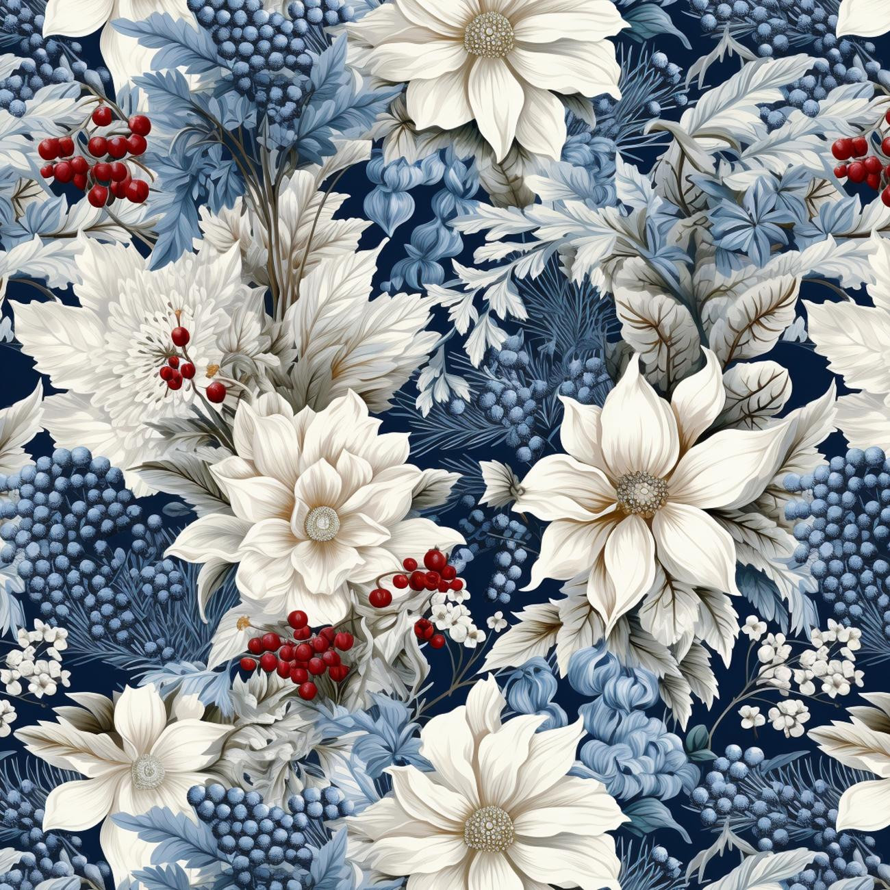 WINTER FLOWERS WZ.7 - Wintersweat angeraut mit Elastan ITY