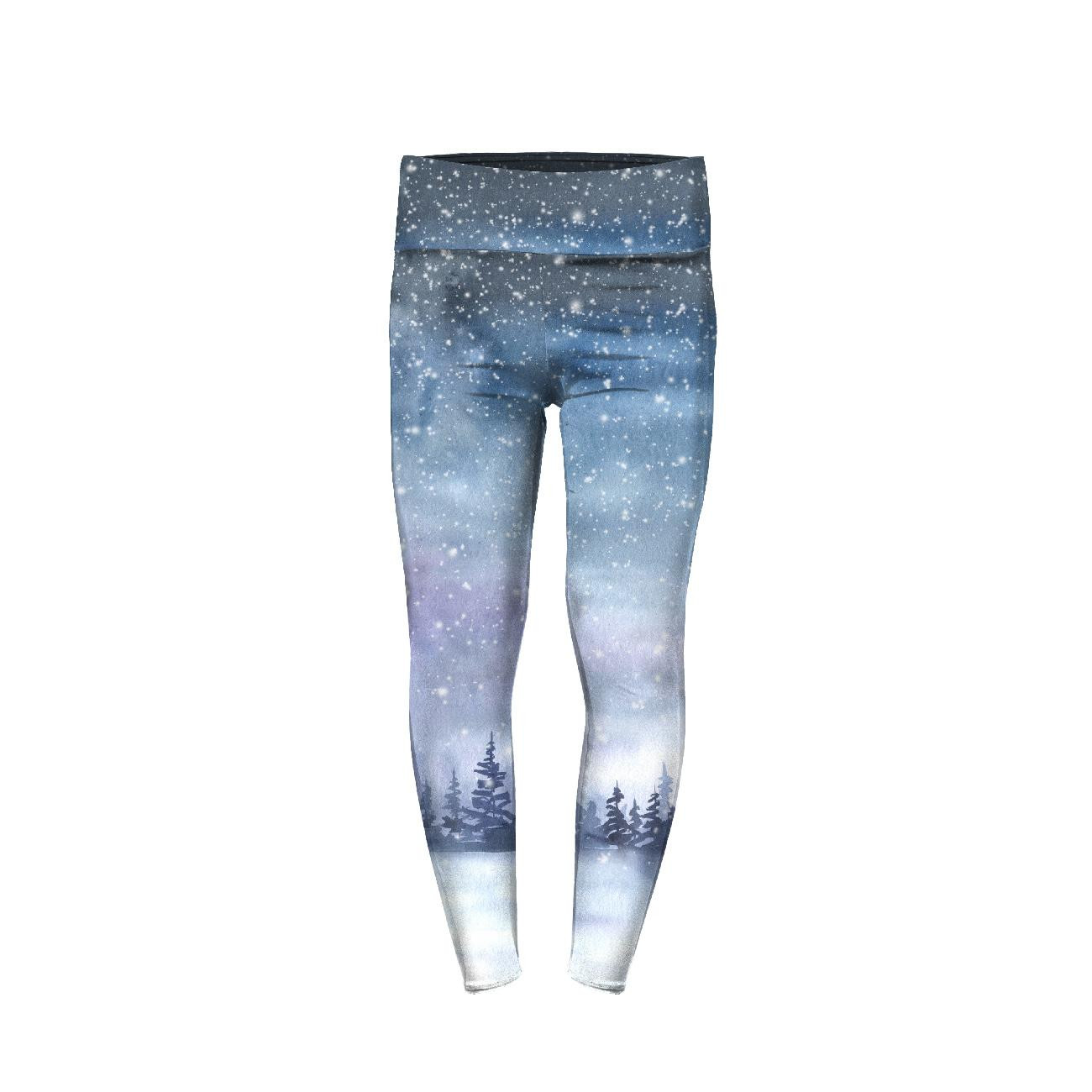 MÄDCHEN THERMO LEGGINGS (DORA) - WINTERLANDSCHAFT M.2 (GEMALTER WALD) - Nähset