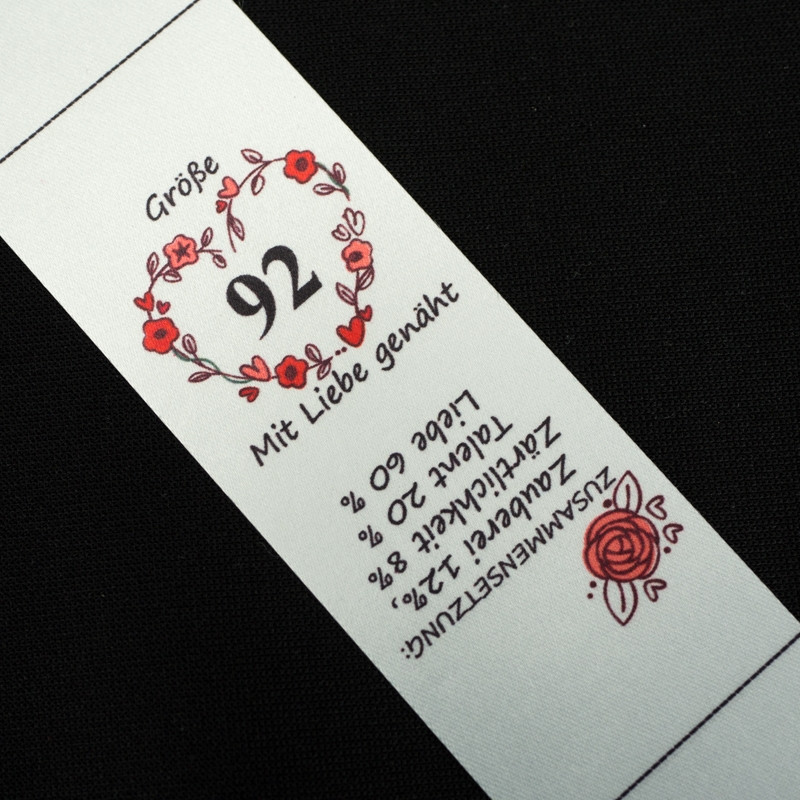 Mädchen Textillabel DE - Größe 92 - 4 Stck Set
