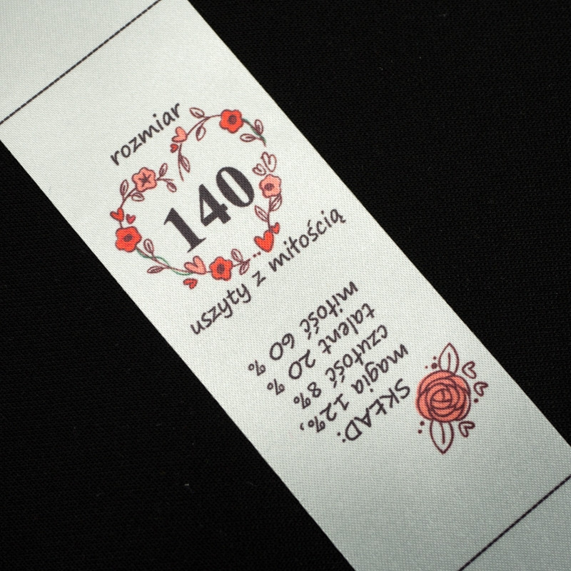 Mädchen Textillabel - Größe 140 - 4 Stck Set