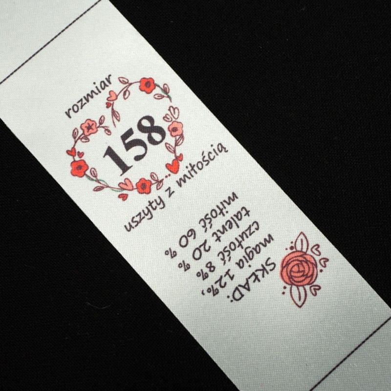Mädchen Textillabel - Größe 158 - 4 Stck Set