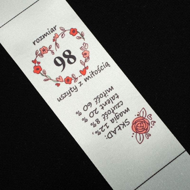 Mädchen Textillabel - Größe 98 - 4 Stck Set