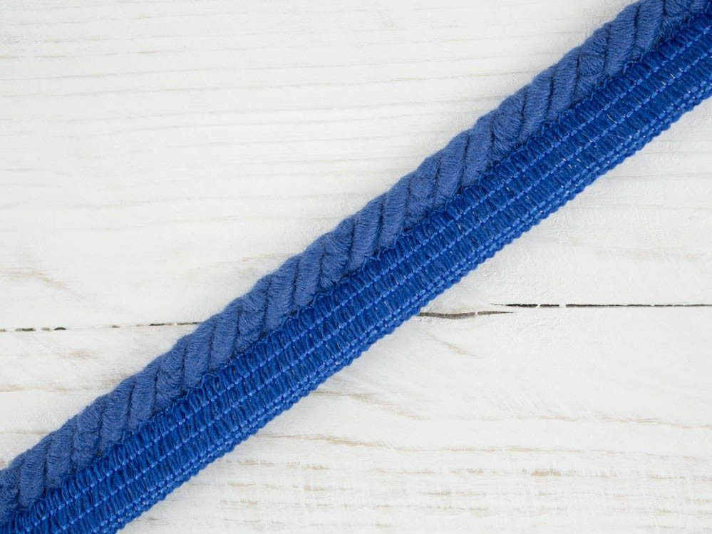 Zierschnur aus Baumwolle – mit Band zum Einnähen -   blau