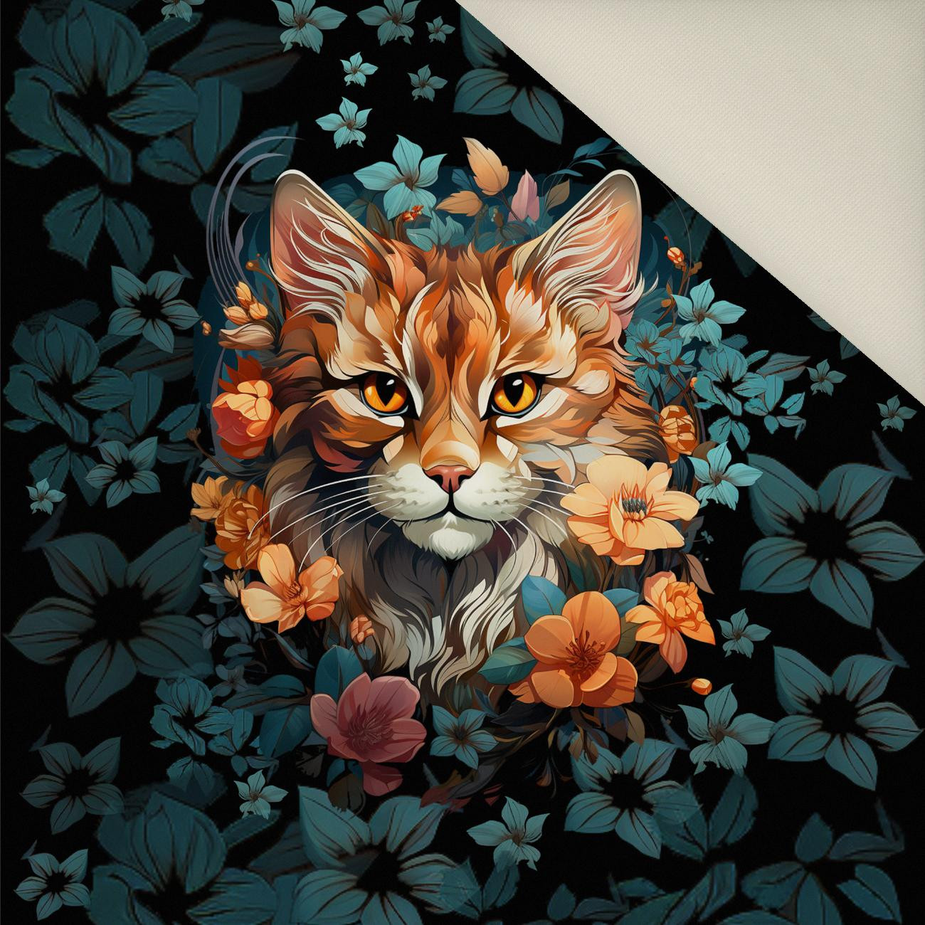 ANIMALS MANDALA wz.12 - Panel (60cm x 50cm)  Polster- Velours