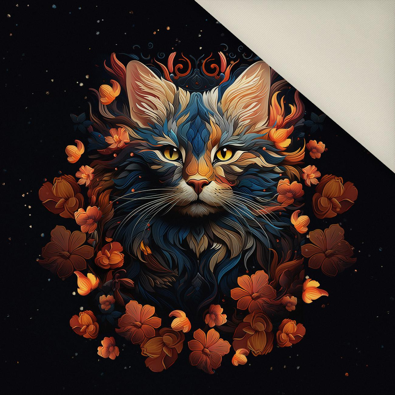 ANIMALS MANDALA wz.3 - Panel (60cm x 50cm)  Polster- Velours