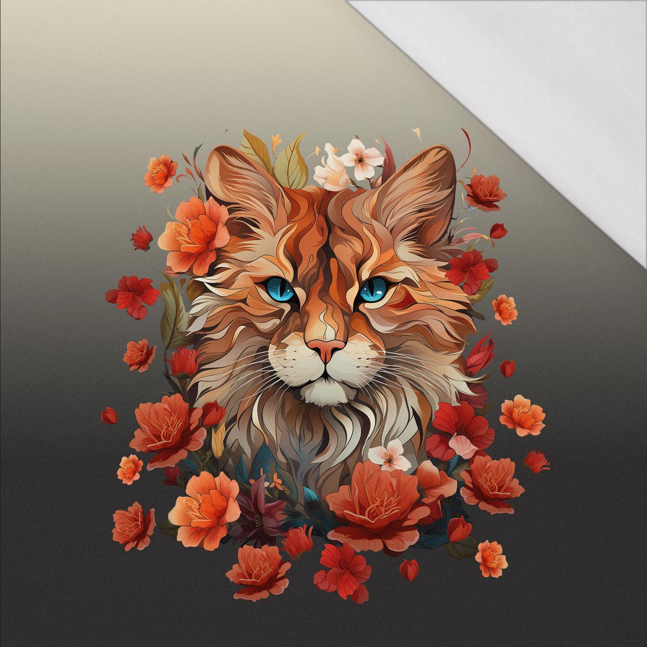 ANIMALS MANDALA wz.5 - panel (60cm x 50cm) SINGLE JERSEY 
