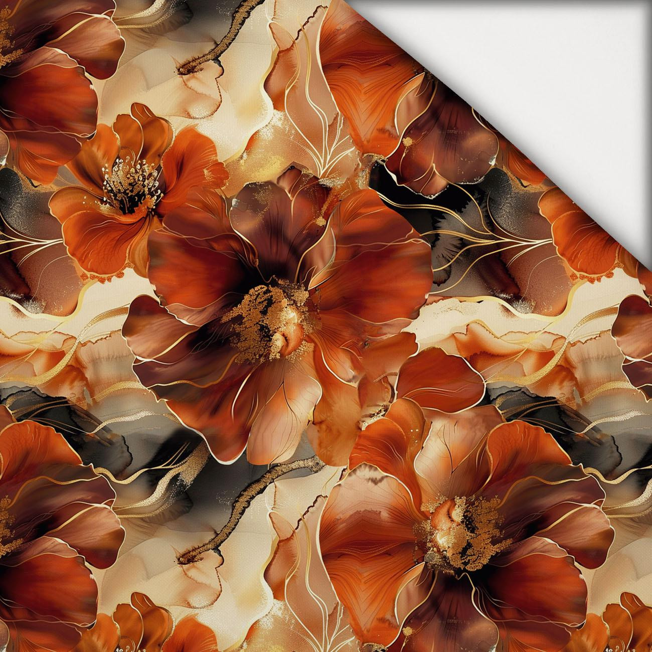 AUTUMN FLOWERS WZ.13 - leichte Maschenware angeraut