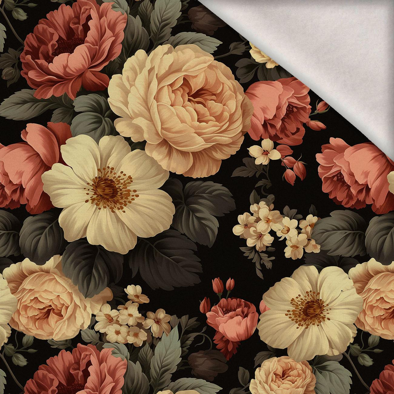 AUTUMN FLOWERS WZ.17 - Wintersweat angeraut mit Elastan ITY