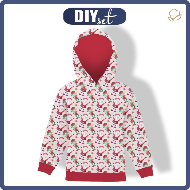 KINDER HOODIE (ALEX) - WEIHNACHTSMANN UND WEIHNACHTSELF (WEIHNACHTSFREUNDE) - Nähset