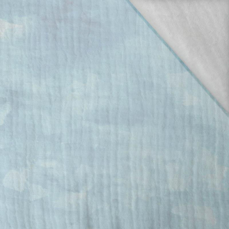 CAMOUFLAGE m. 2 / hellblau - Baumwoll Musselin