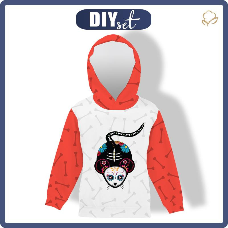 KINDER HOODIE (ALEX) - MAUS SARA (DIA DE LOS MUERTOS) - Nähset