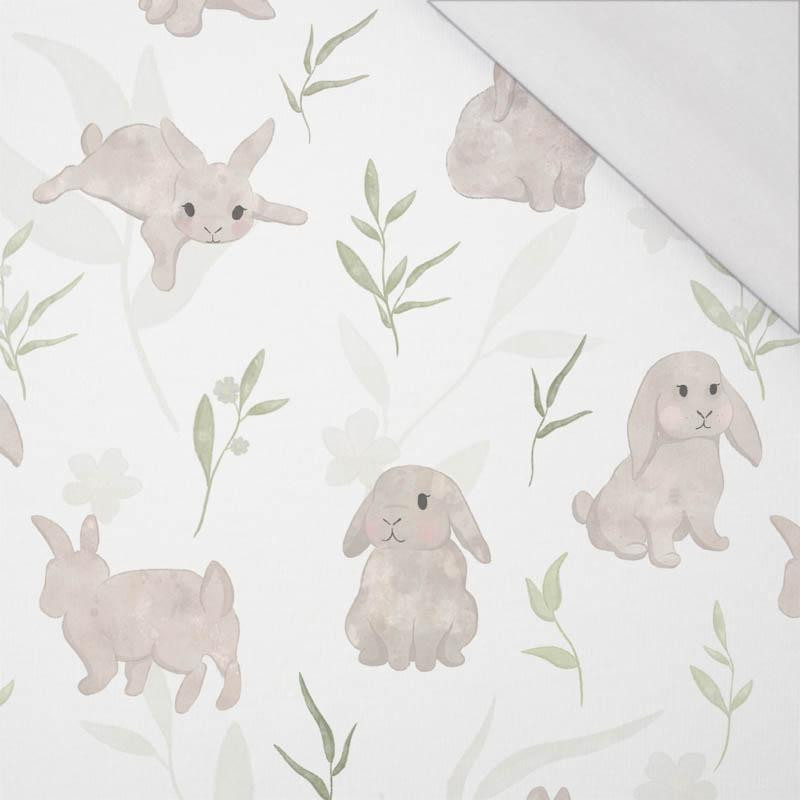 BEIGE HÄSCHEN (PASTELLHÄSCHEN) - bio single jerset mit Elastan Sommersweat