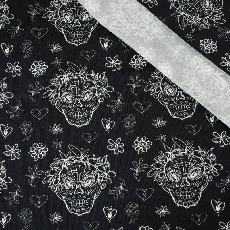 TOTENKÖPFE KONTUR / Kranz (DIA DE LOS MUERTOS) - Single Jersey 