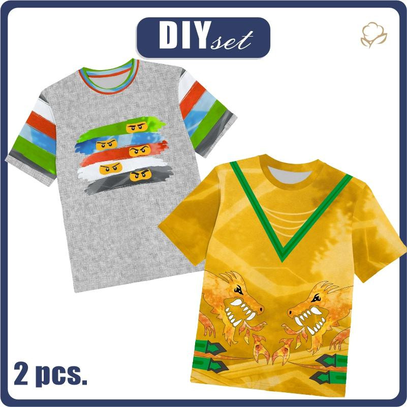 2-PACK - KINDER T-SHIRT - GOLD NINJA  - Nähset