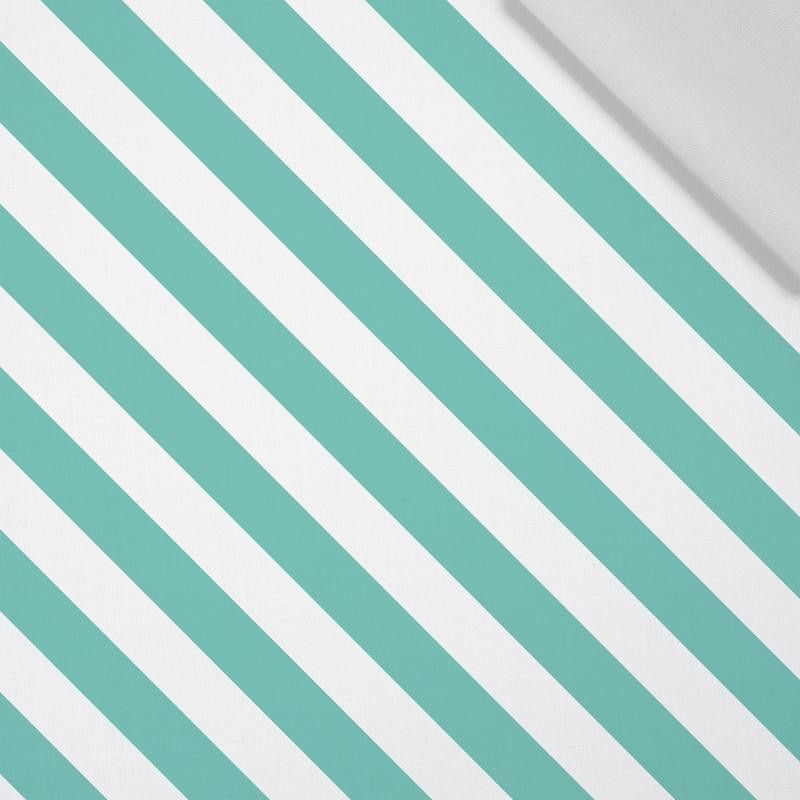 DIAGONALE STREIFEN / minze - Baumwoll Webware