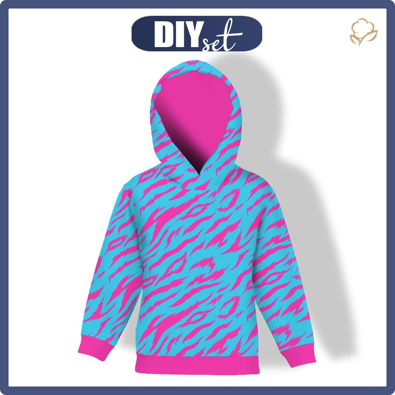 KINDER HOODIE (ALEX) - NEON ZEBRA M. 4 - Nähset