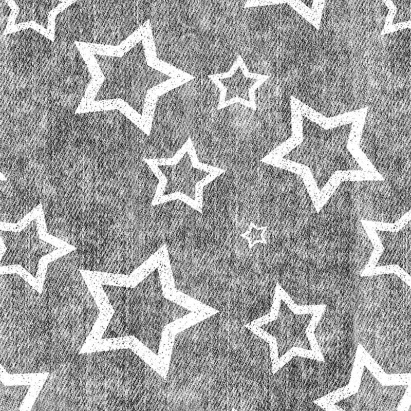 WEIß STERNE (KONTUR) / vintage look jeans grau