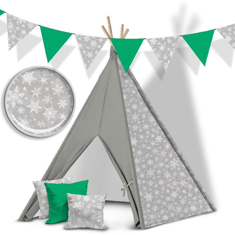 SCHNEEFLOCKEN MST. 2 / grau - HOME DECOR PREMIUM Webware