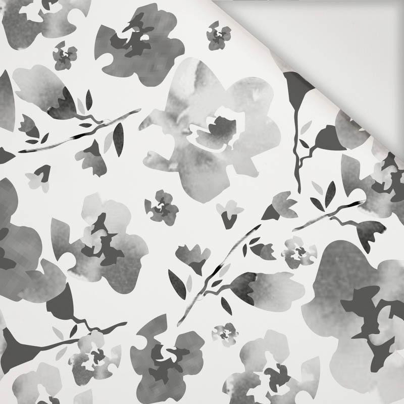 AQUARELL BLUMEN Ms. 1 (grau) - Nylonstoff PUMI