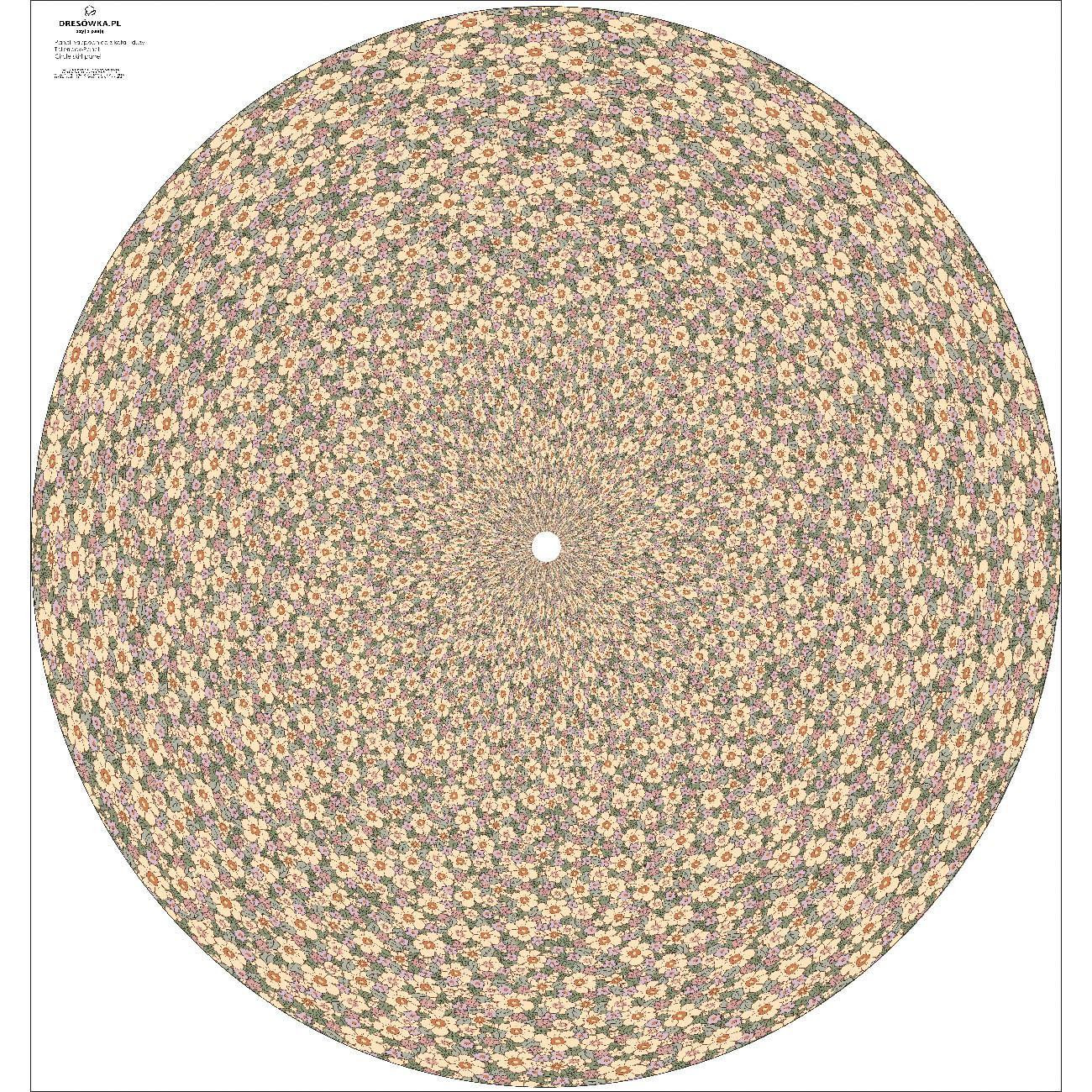 PASTELLBLUMEN  Ms. 2 - groß Tellerrock-Panel 