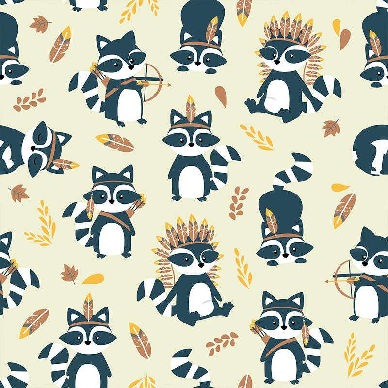 WASCHBÄREN Muster 2 / beige - Baumwoll Webware