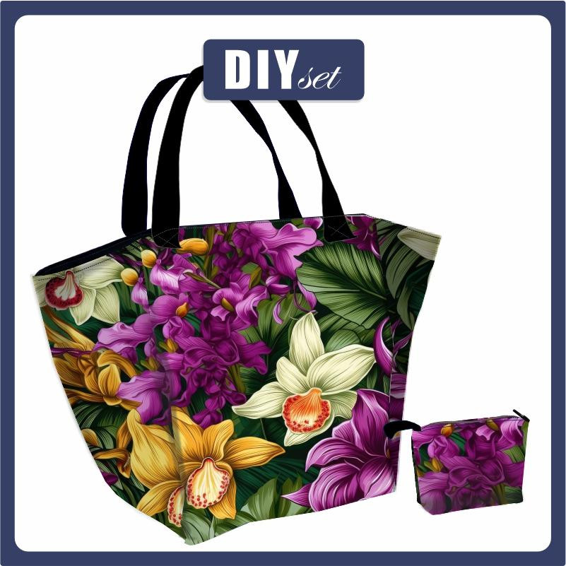 XL Tasche mit Utensilientasche 2 in 1 - EXOTIC ORCHIDS M. 7 - Nähset