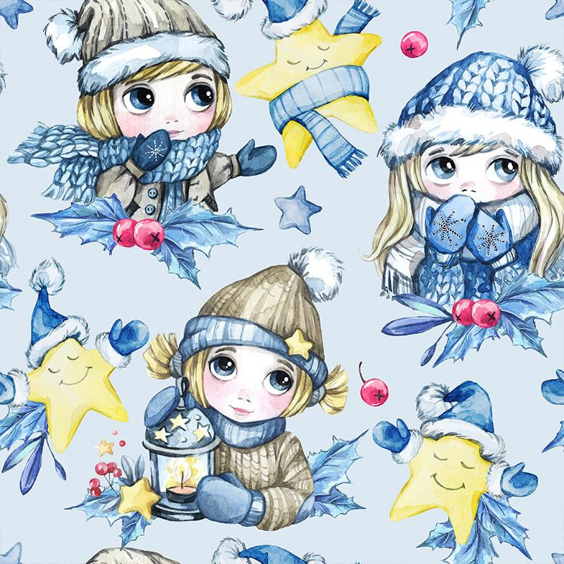 WINTERMÄDCHEN - Baumwoll Webware