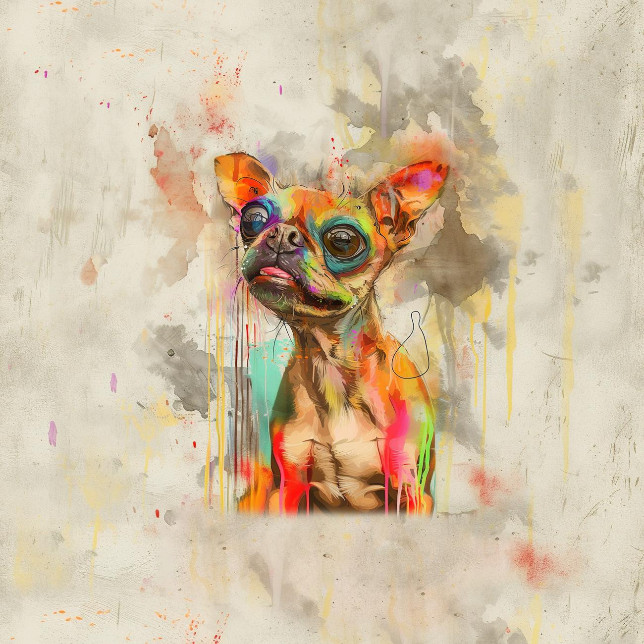 CRAZY LITTLE DOG - Paneel (60cm x 50cm)