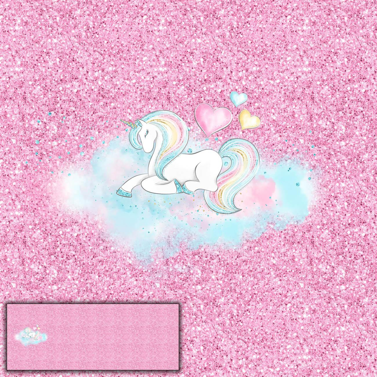 EINHORN / Glitter (WUNDERLAND) - panoramisches Paneel (60cm x 155cm)