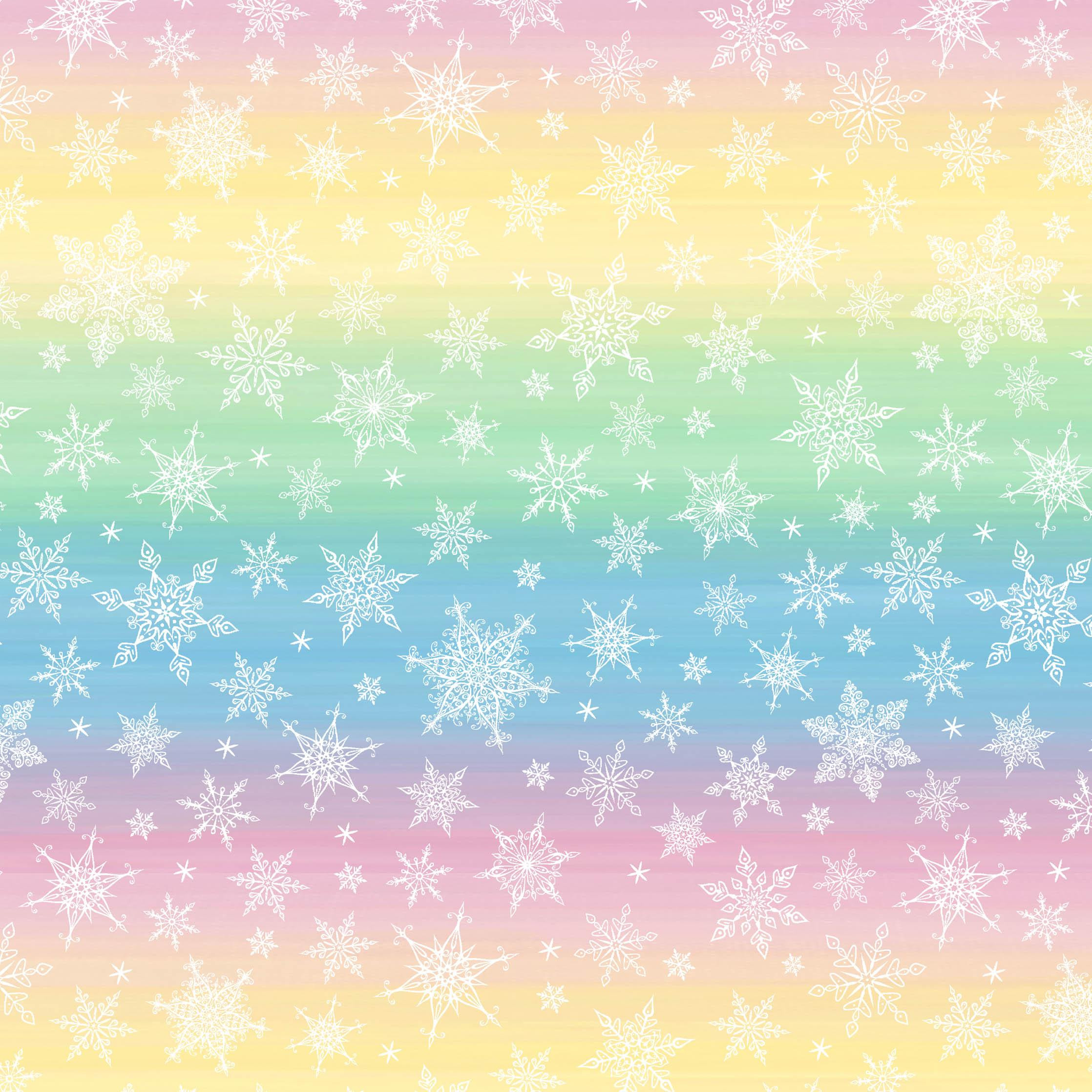SCHNEEFLOCKEN MST. 2 / REGENBOGEN STREIFEN XL Ms. 2 